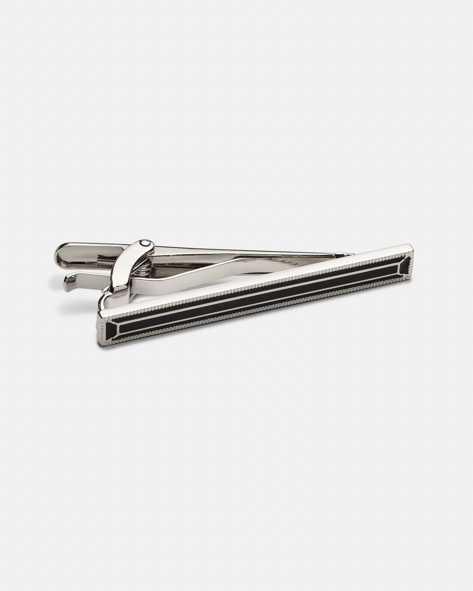 Mens Black/Silver Brass Tie Pin